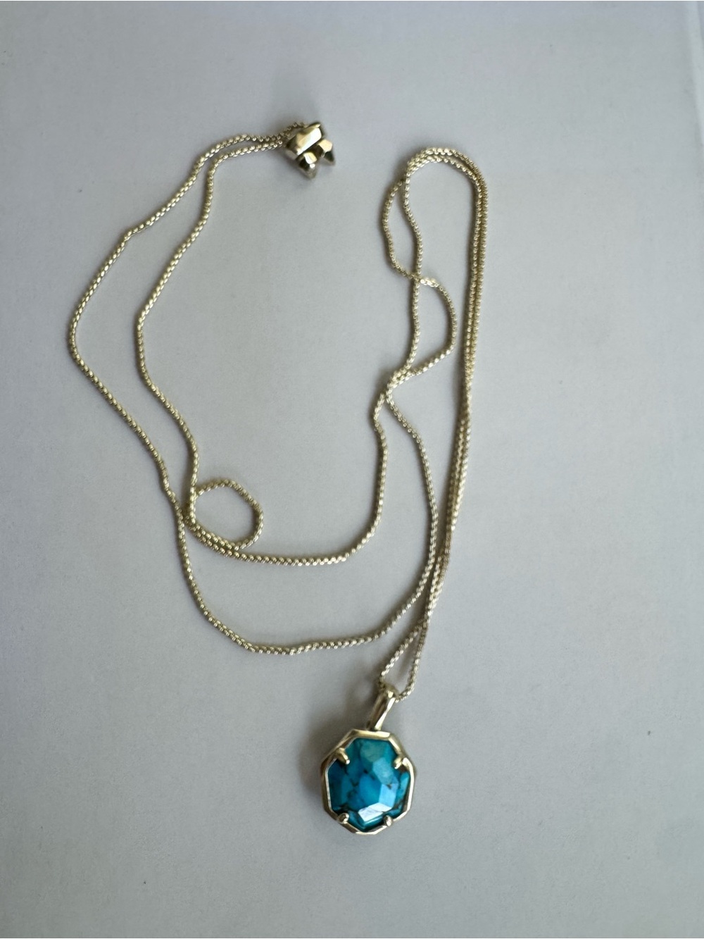 Kendra Scott Turquoise Pendant Adjustable Length Necklace